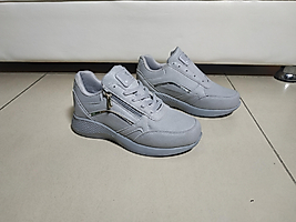 SCROOL Gri Fermuarlı 027 Bayan ayakkabı